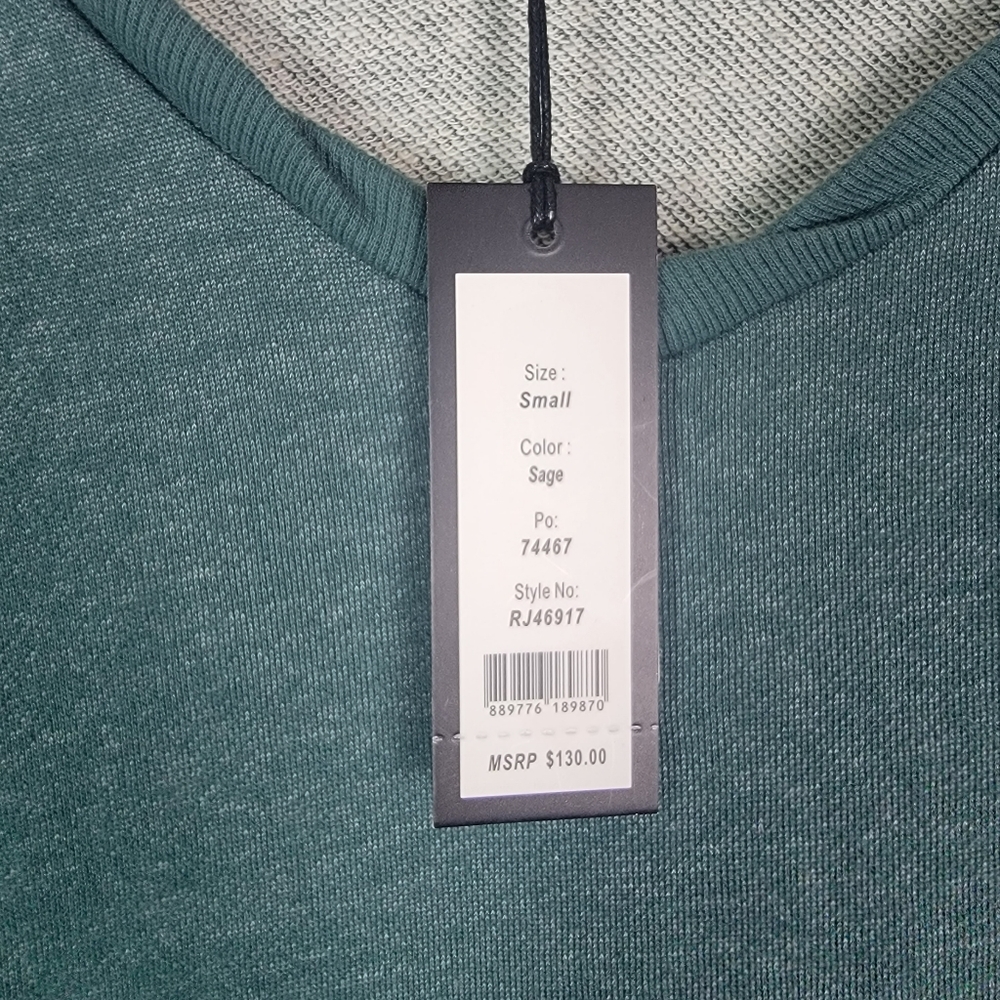 Romeo &Juliet Couture Sage Green Distressed Crew neck Sweatshirt Pullover Sz S - Picture 9 of 12